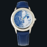 Let the Sun Shine In Blue Watch<br><div class="desc">This whimsical watch displays a young girl opening her door to the sun. It can be personalized with a line of text. Great gift for any girl.</div>