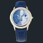 Let the Sun Shine In Blue Watch<br><div class="desc">This whimsical watch displays a young girl opening her door to the sun. It can be personalized with a line of text. Great gift for any girl.</div>