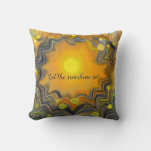 Let the Sunshine In Retro Love  Throw Pillow