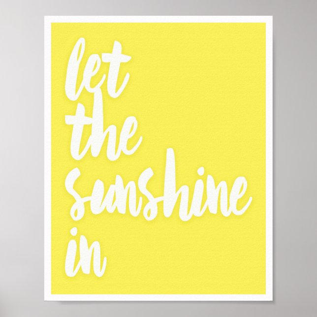 Let The Sunshine In Yellow Colour Block Poster (Front)