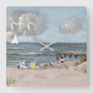 Let the waves hit your feet 1... square wall clock
