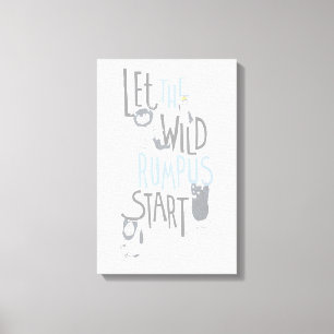 Let the Wild Rumpus Start - Blue Canvas Print