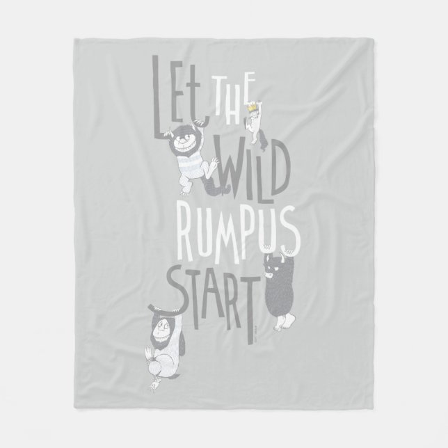 Let the Wild Rumpus Start Fleece Blanket (Front)