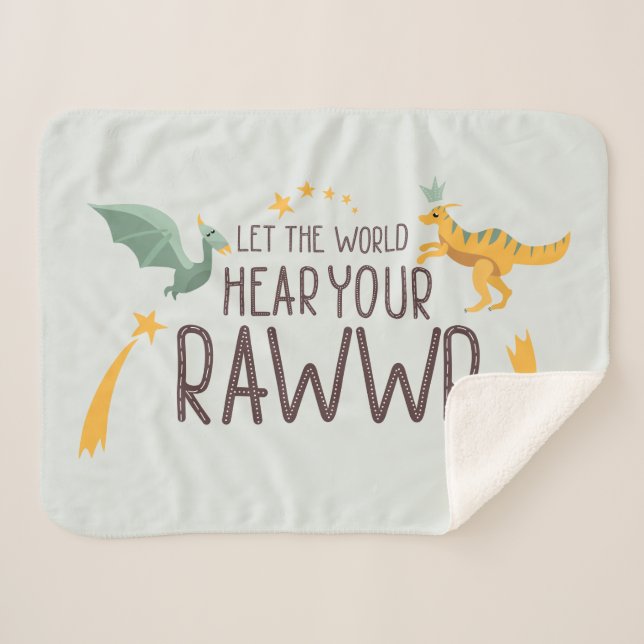 Let the World Hear Your Roar Sherpa Blanket (Front (Horizontal))