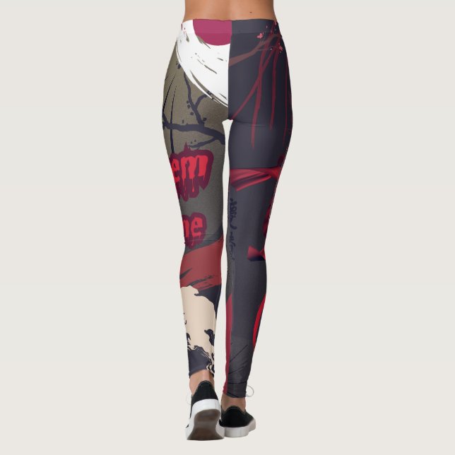 ⛈️🥷Let Them Come, Anime Manga Powers🥷⛈️ Leggings (Back)