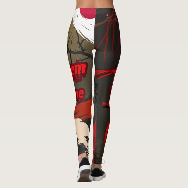 Let Them Come, Japanese Samurai Warrior Leggings (Back)