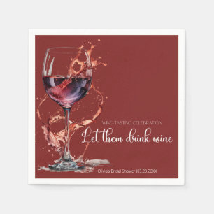Let them drink wine Wine Tasting Bridal Shower Napkin