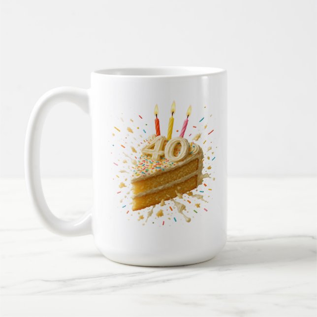 Let Them Eat Cake: 40th Birthday Mug (Left)