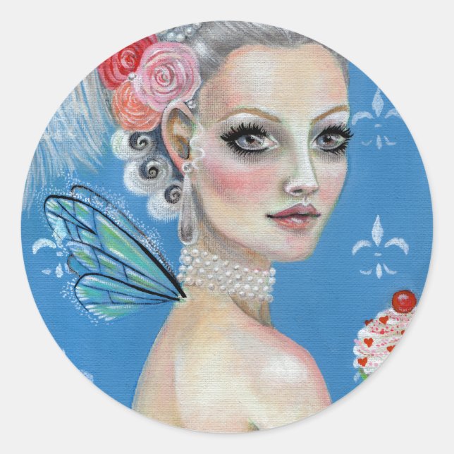 Let them eat cake classic round sticker (Front)