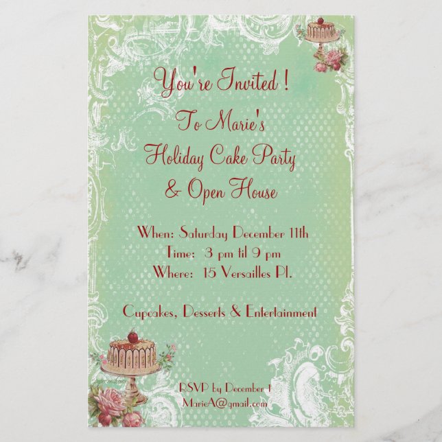 Let Them Eat Cake Party Invitations (Front)