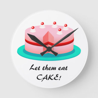 Let Them Eat Cake!: Pink Cake Kitchen Clock