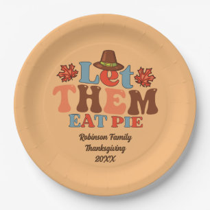 Let Them Eat Pie, Cute Custom Family Thanksgiving Paper Plate