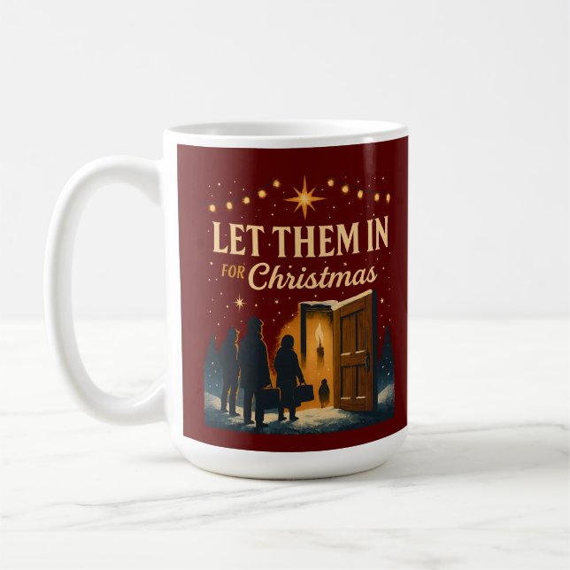 Let Them In for Christmas Design Coffee Mug (Left)
