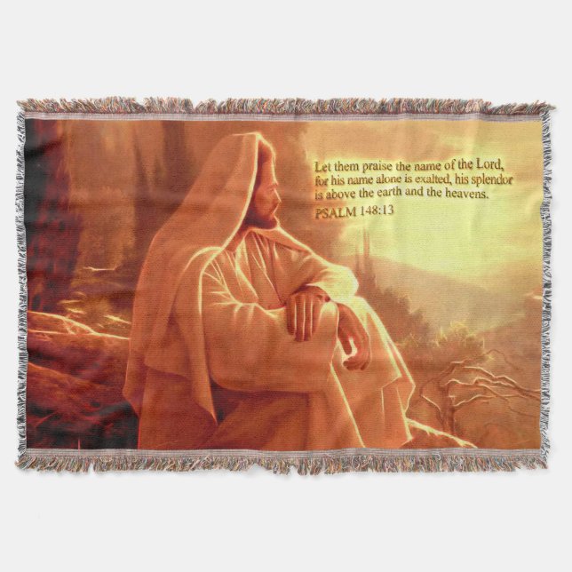 Let them Praise the name of the Lord Throw Blanket (Front)