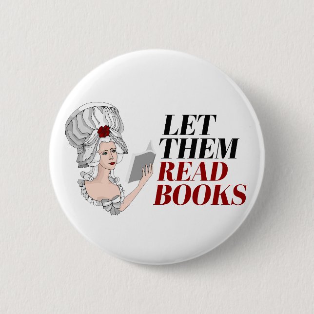 Let them read books 2 inch round button (Front)