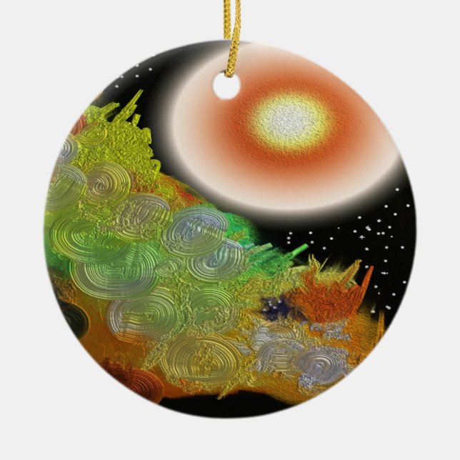 Let There Be Light Abstract Ceramic Ornament (Front)