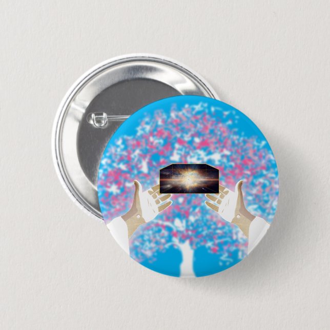 Let there be light: and there was light 2 inch round button (Front & Back)