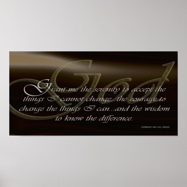 "Let there be light w/Serenity Prayer" art by MC Poster (Front)