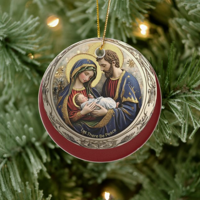 Let There Be Peace Nativity Christmas Ornament (Tree)