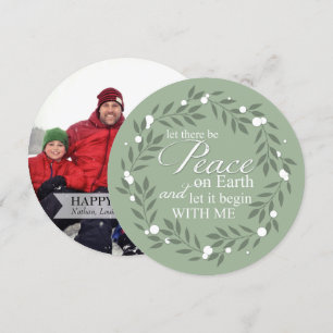 Let There Be Peace On Earth Custom Photo Holiday Card