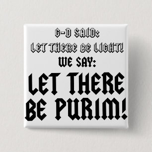 let there be purim 2 inch square button