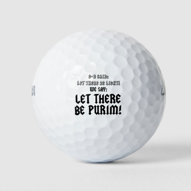 LET THERE BE PURIM GOLF BALLS (Front)