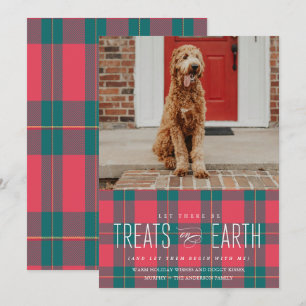 Let There Be Treats on Earth Pet Photo Holiday  Invitation