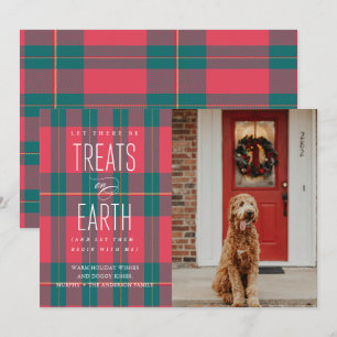 Let There Be Treats on Earth Pet Photo Holiday  Invitation