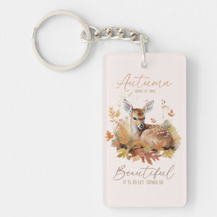 Let Things Go Autumn Keychain