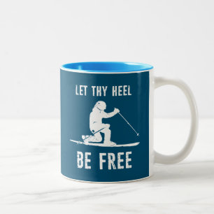 Let Thy Heel Be Free Telemark Skiing Two-Tone Coffee Mug