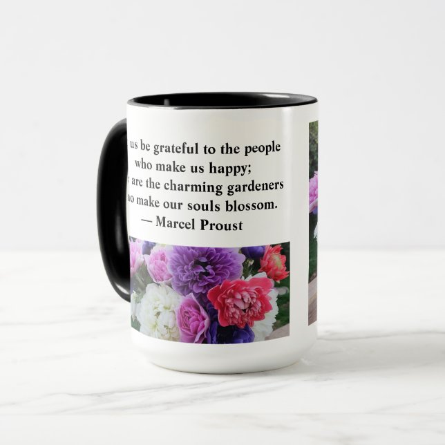 Let us be grateful to the people who make us happy mug (Front Left)