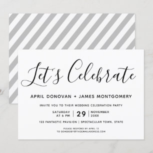 Let us Celebrate Typography Wedding Invitation