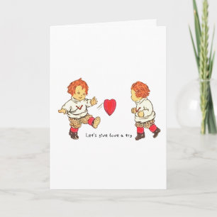 Let Us Give Love A Try Vintage Rugby Valentine Card