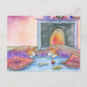 Let us know when spring turns up postcard