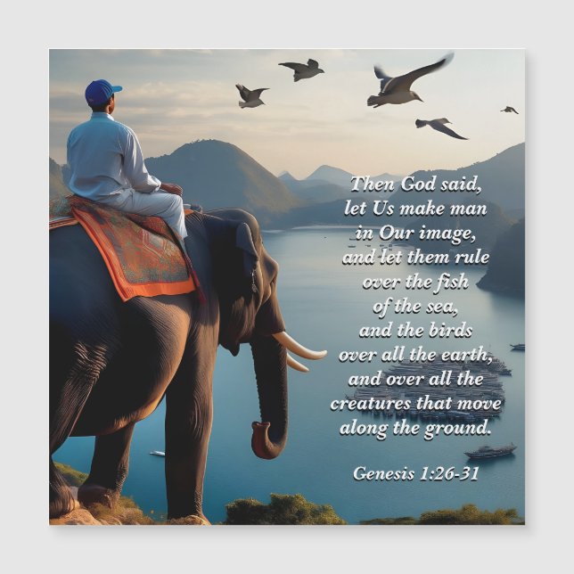 Let Us Make Man, God & Creation Verse Magnet (Front)