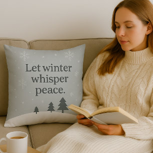 Let Winter Whisper Peace – Scandinavian Winter Throw Pillow