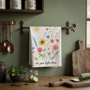 Let you light shine flowers and sun kitchen towel