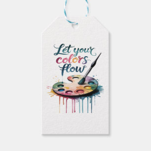 "Let Your Colours Flow" Inspirational Artistic Gift Tags