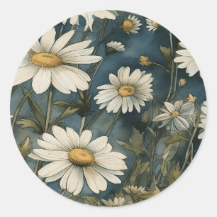  Let your creativity blossom with a daisy design Classic Round Sticker