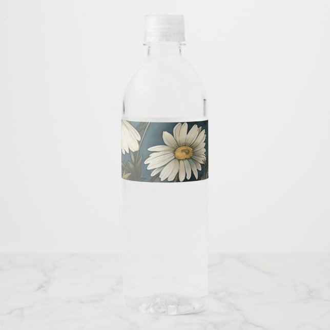  Let your creativity blossom with a daisy design Water Bottle Label (Front)