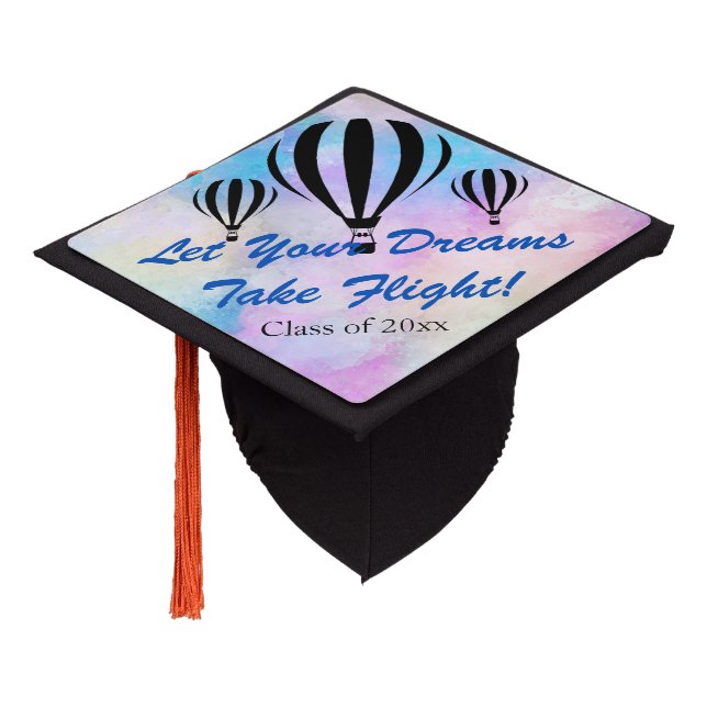 Let Your Dreams Take Flight Graduation Cap Topper (Angled)