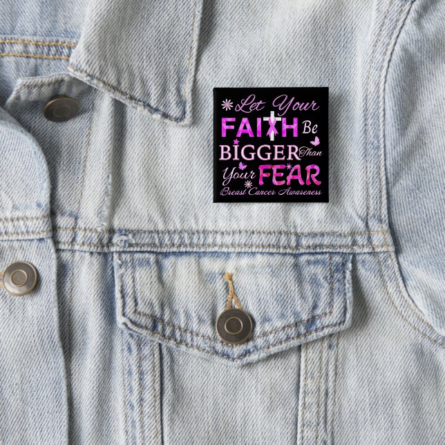 Let Your FAITH Be BIGGER 2 Inch Square Button (In Situ)