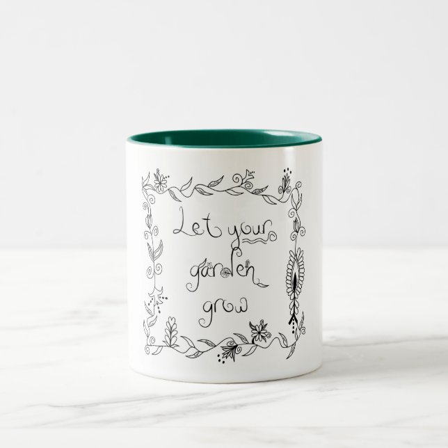 Let Your Garden Grow Two-Tone Coffee Mug (Center)
