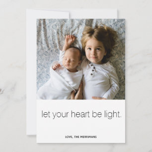 Let your heart be light holiday photo card