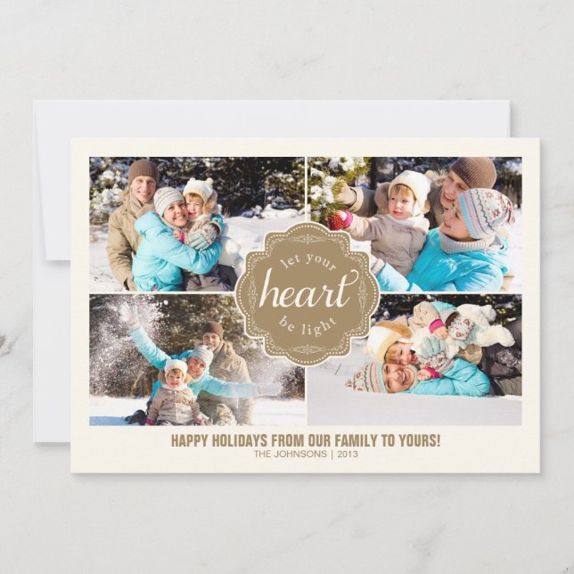 Let Your Heart Be Light Holiday Photo Card (Front)