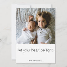 Let your heart be light holiday photo card