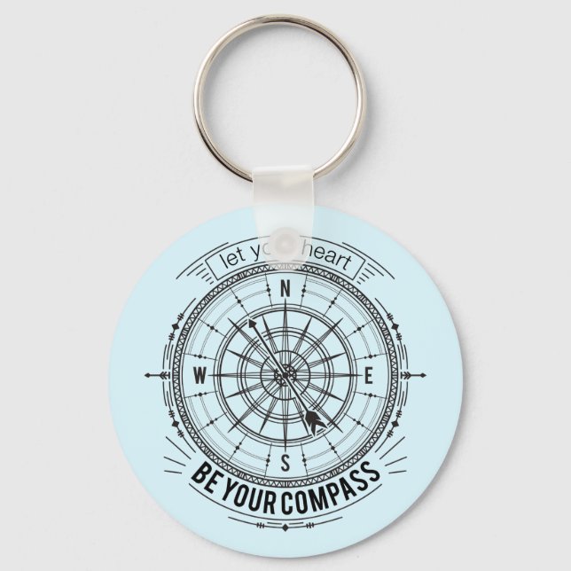 Let Your Heart Be Your Compass Keychain (Front)