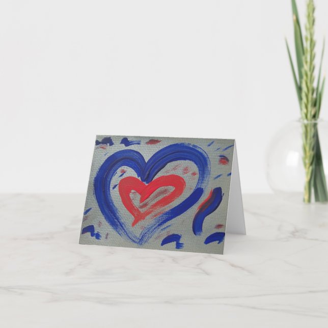 Let your heart shine note card - silver blue (Front)