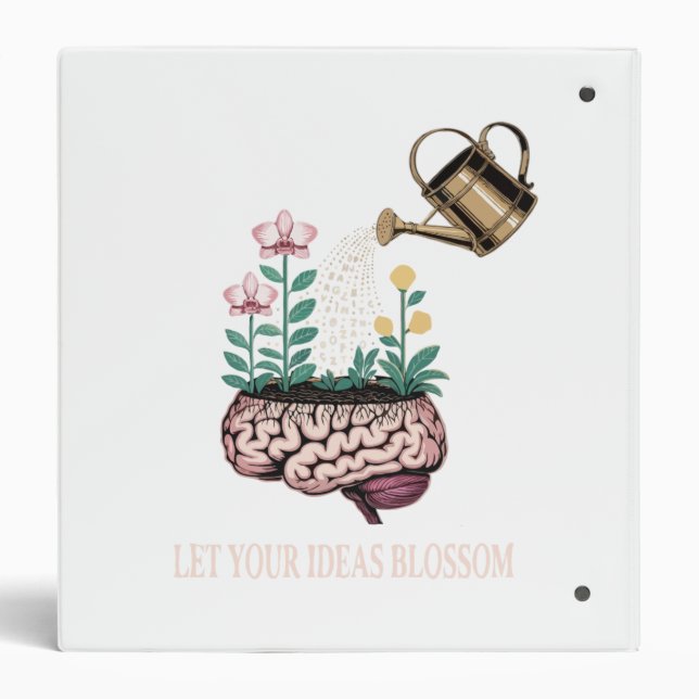 Let Your Ideas Blossom | Vintage Brain Garden  Binder (Back)
