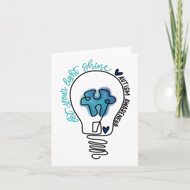 Let Your Light Shine Autism Awareness 1  Card (Front)